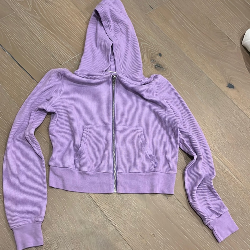 TNA by artizia lavender waffle zip hoodie